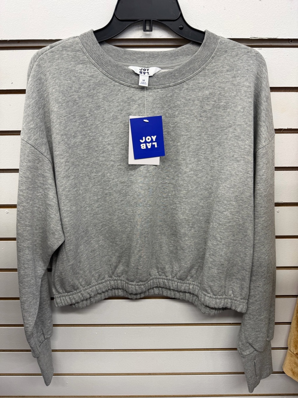 JoyLab Light Grey Cropped Crew Sweatshirt - Picture 1 of 2